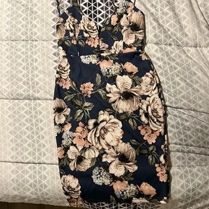 Windsor floral blue dress with straps